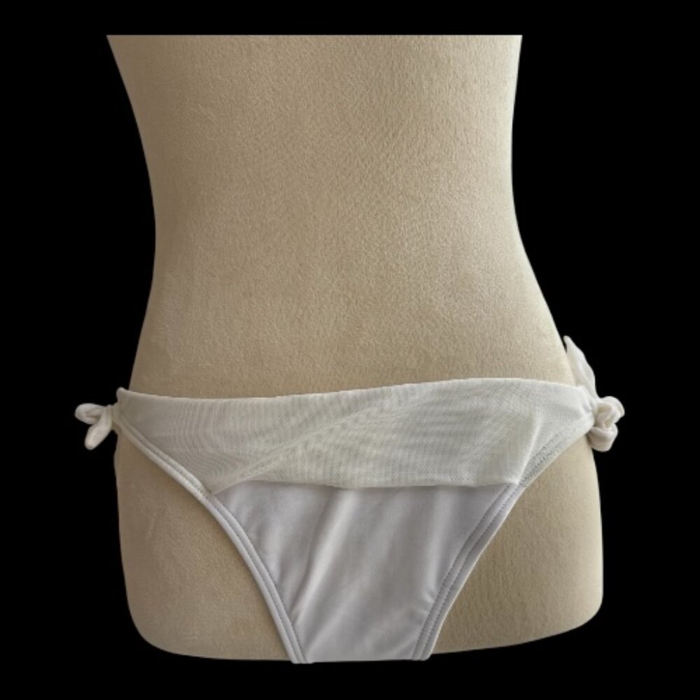 Smoothies White Tie-Side Bikini Bottom - Size L (2636-1)